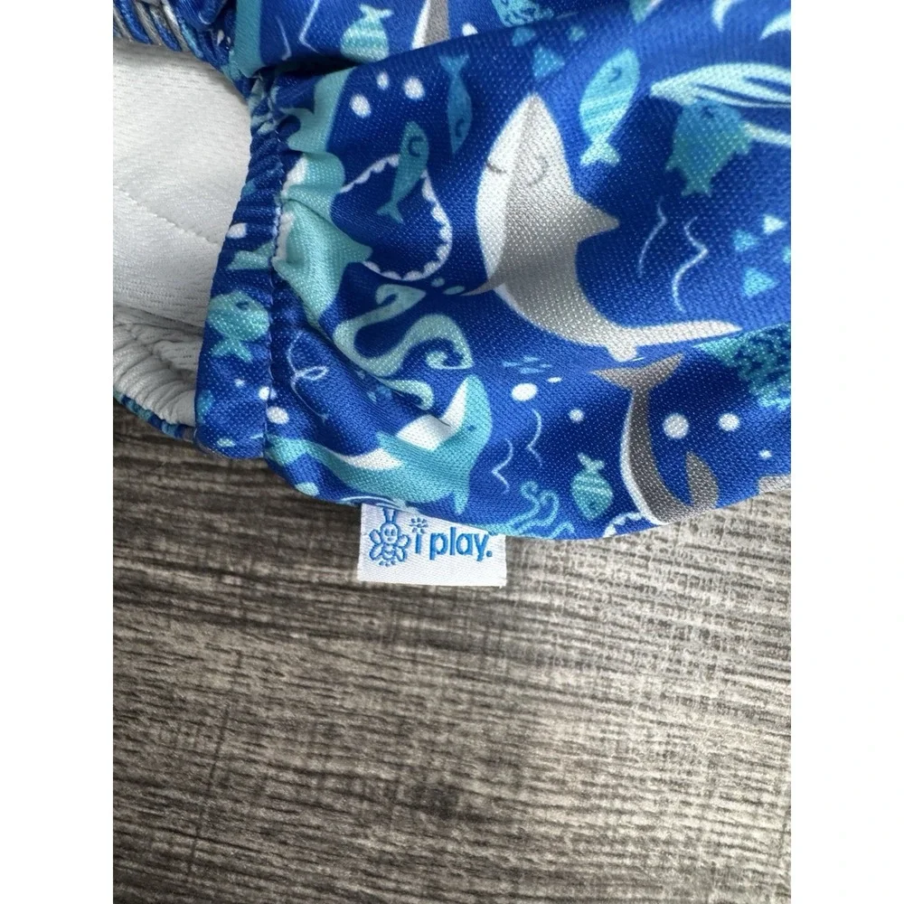 I Play Swim Diapers Ocean Sea Animals Print‎ UPF 50+ Size 24 Months Lot of 2